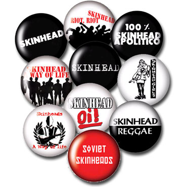 Buy your skinhead, punk, hardcore, ska, psychobilly, scooter and mod pins  and enamel badges at Runnin Riot Mailorder